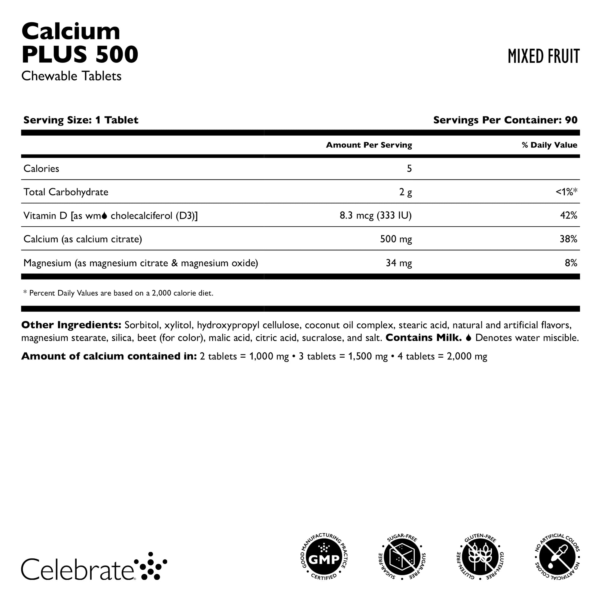 Calcium PLUS 500 Chewable - Celebrate