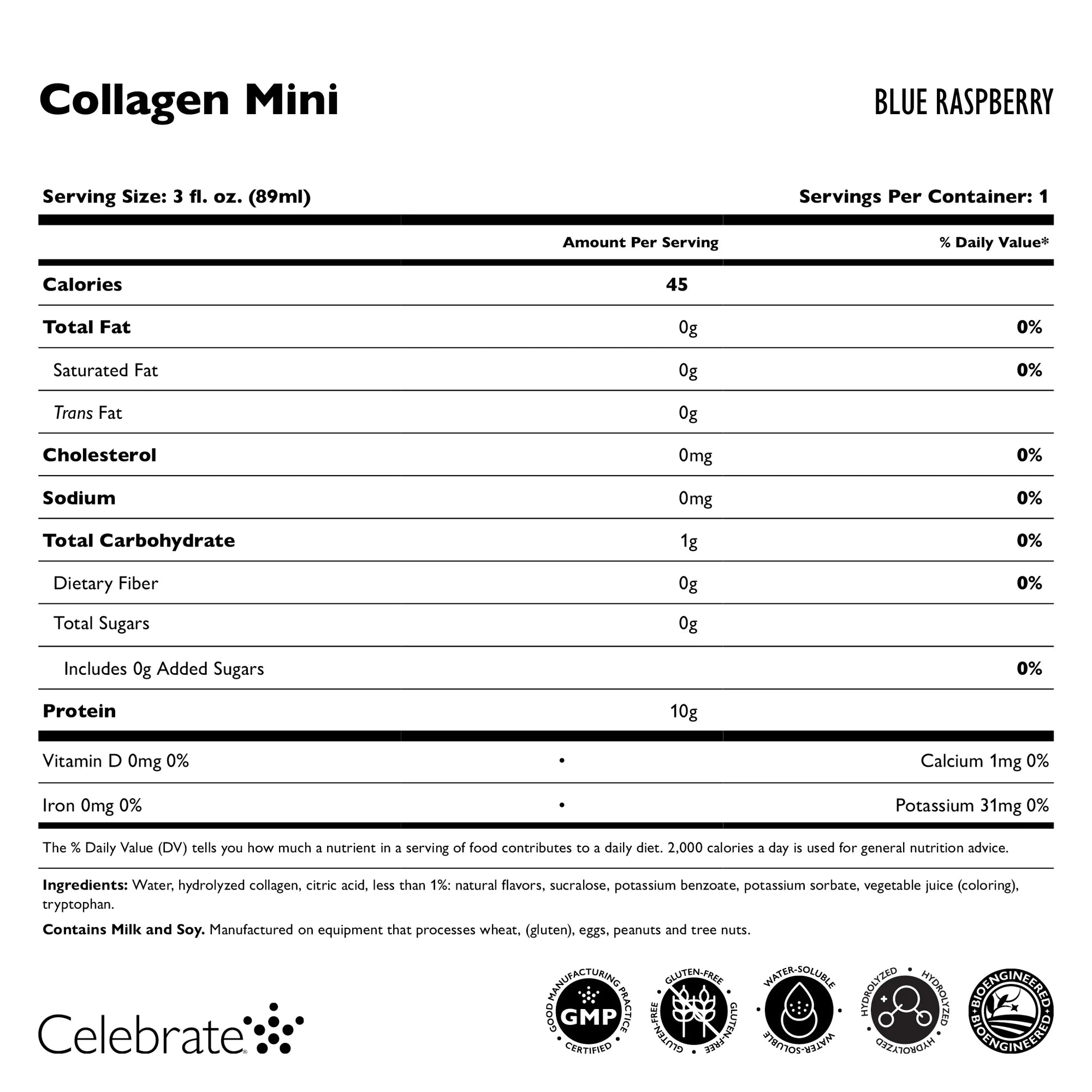 Collagen Mini 10g Protein Shots - Celebrate